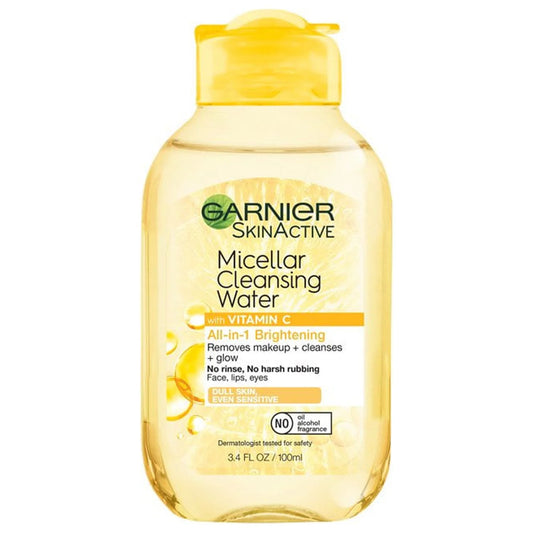 Garnier SkinActive Micellar Cleansing Water All in 1 Brightening with Vitamin C, Adult, 3.4 fl oz