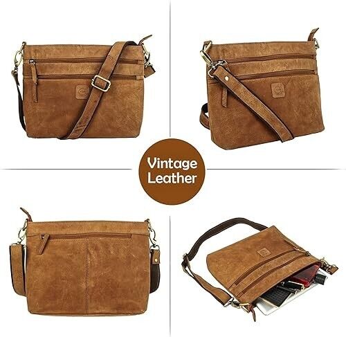 Handmade Vintage leather Shoulder Purse Women's Crossbody Handbags Casual Bag