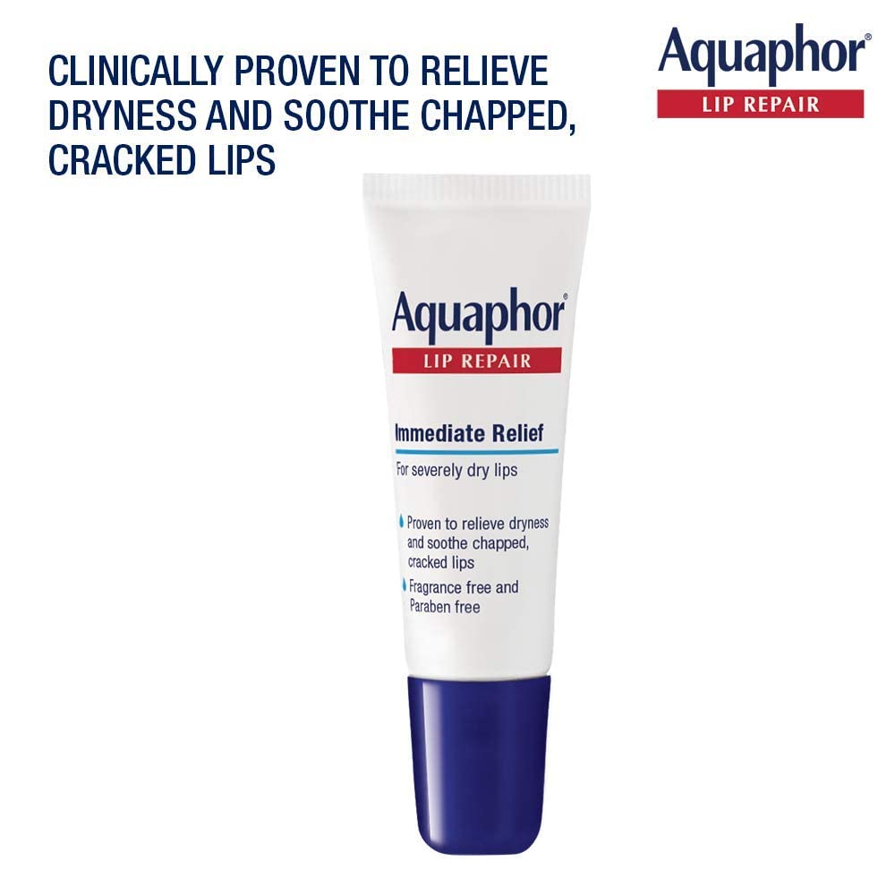 Lip Repair Ointment (Aquaphor) - Long-lasting Moisture to Soothe Dry Chapped Lips - .35 fl. oz. Tube