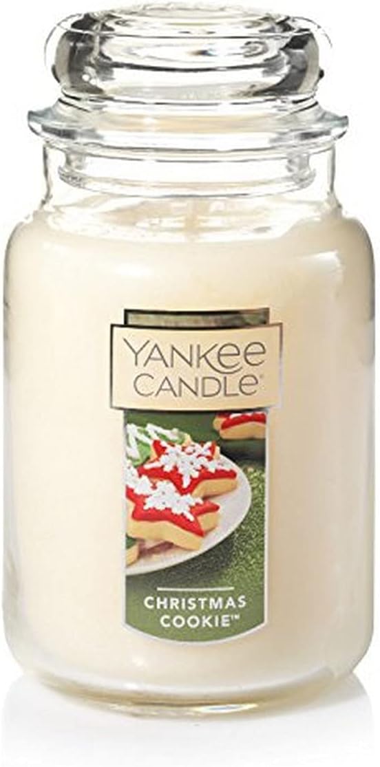 Yankee Candle Christmas Cookie Scented, Classic 22oz Large Jar Single Wick Candle, Over 110 Hours of Burn Time, Christmas | Holiday Candle