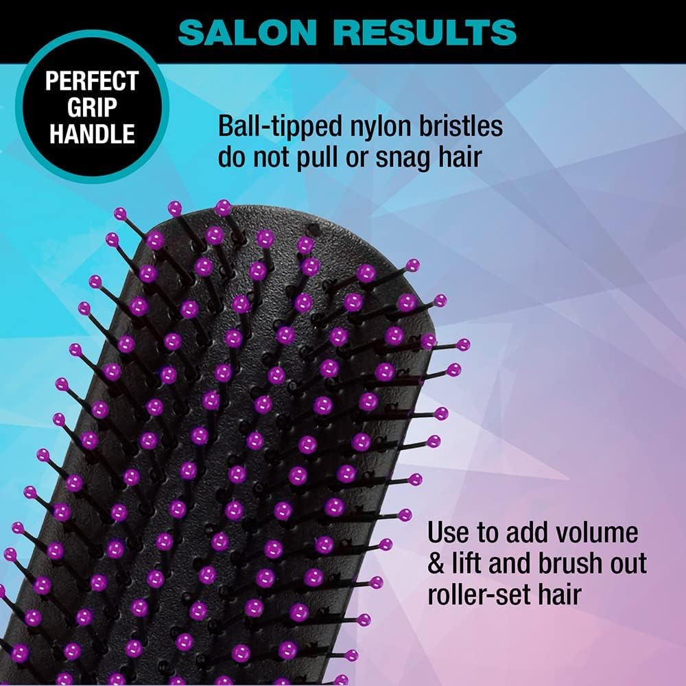 Conair Salon Results Hairbrush for Men and Women, Hairbrush for Everyday Brushing with Nylon Bristles, Color May Vary, 1 Pack