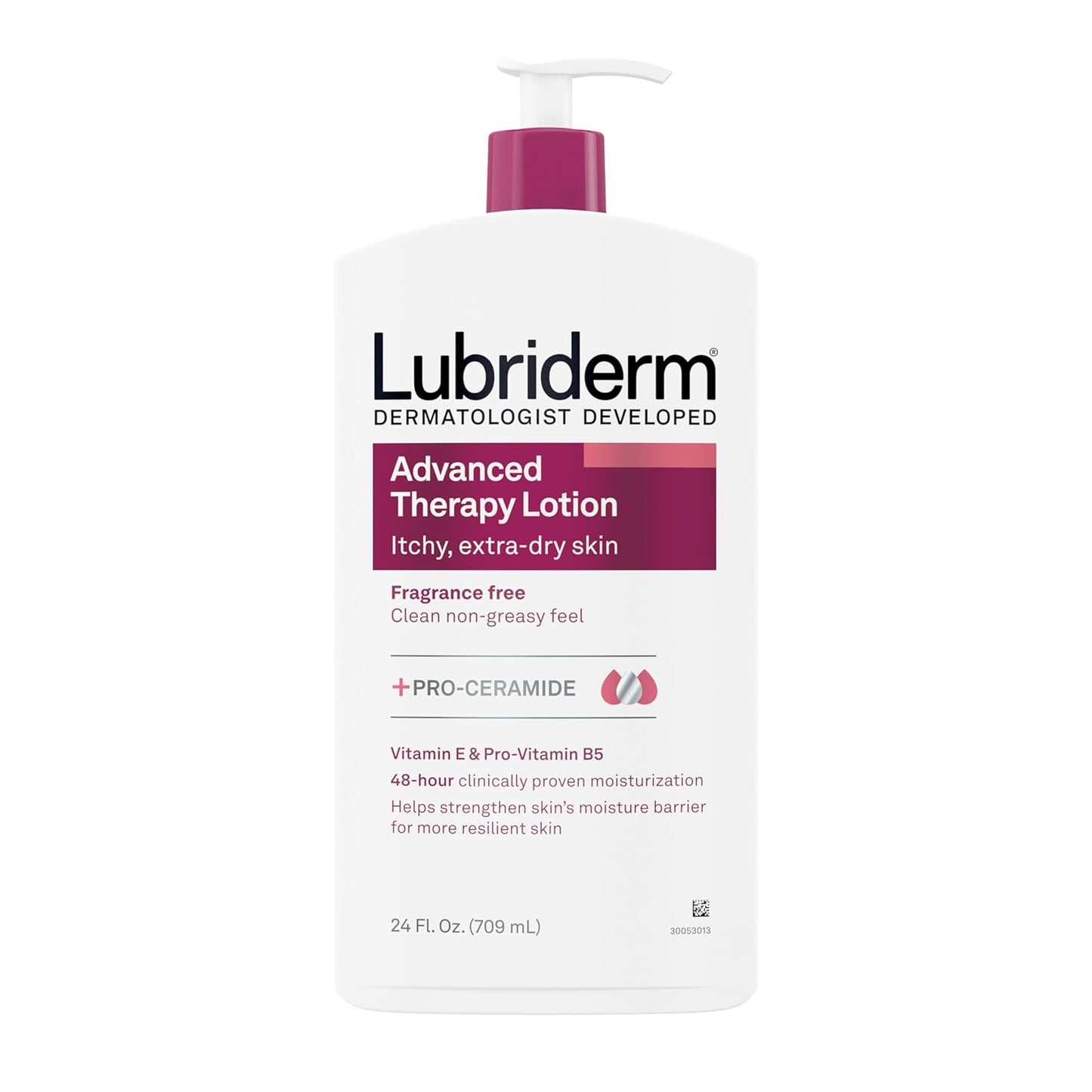 Lubriderm Advanced Therapy Lotion + Pro-Ceramide, Fragrance Free, 24 Fl. Oz