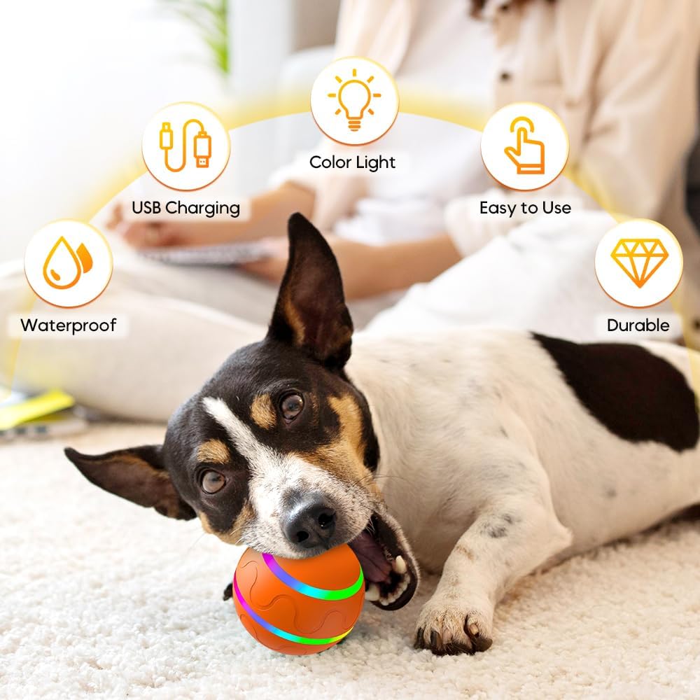 Vibrating Dog Ball, Moving Dog Ball, Shaky Ball Toy for Dogs, Interactive Bouncing Ball for Dog, Automatic Moving Dog Toy Ball, Shaking Dog Ball for Small Medium Large Dogs