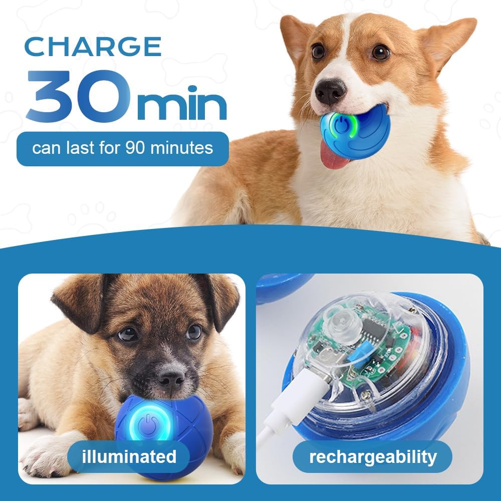 Vibrating Dog Ball, Moving Dog Ball, Shaky Ball Toy for Dogs, Interactive Bouncing Ball for Dog, Automatic Moving Dog Toy Ball, Shaking Dog Ball for Small Medium Large Dogs