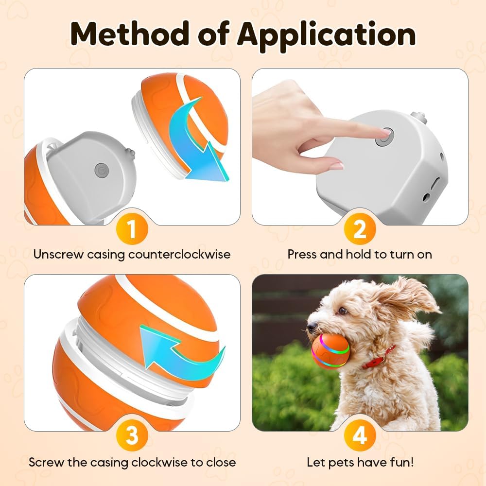 Vibrating Dog Ball, Moving Dog Ball, Shaky Ball Toy for Dogs, Interactive Bouncing Ball for Dog, Automatic Moving Dog Toy Ball, Shaking Dog Ball for Small Medium Large Dogs