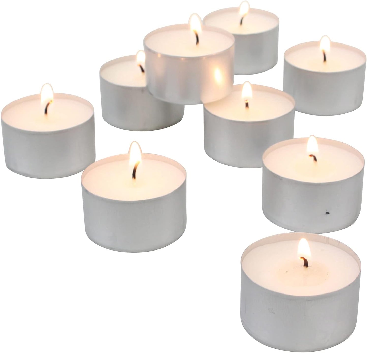 Stonebriar Long Burning Tea Light Candles, 6 to 7 Hour Extended Burn Time, White, Unscented, Bulk 200-Pack (SM-TL200)