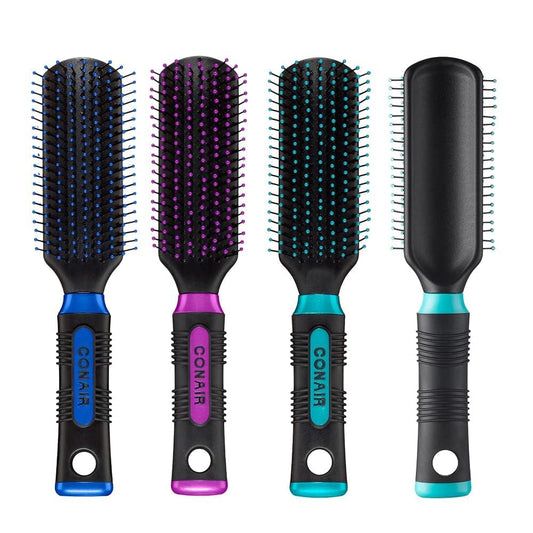 Conair Salon Results Hairbrush for Men and Women, Hairbrush for Everyday Brushing with Nylon Bristles, Color May Vary, 1 Pack