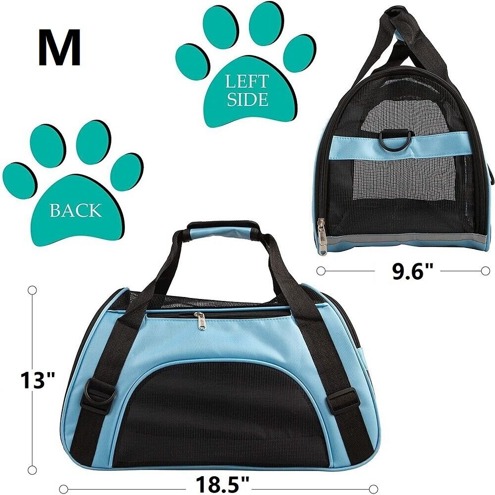 Pet Dog Cat Carrier Travel Tote Bag Comfort Case Soft Sided Airline Approved M L