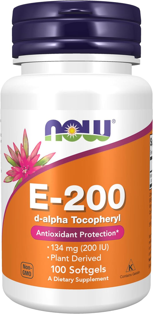 NOW Foods Vitamin E-200, 100 Softgels