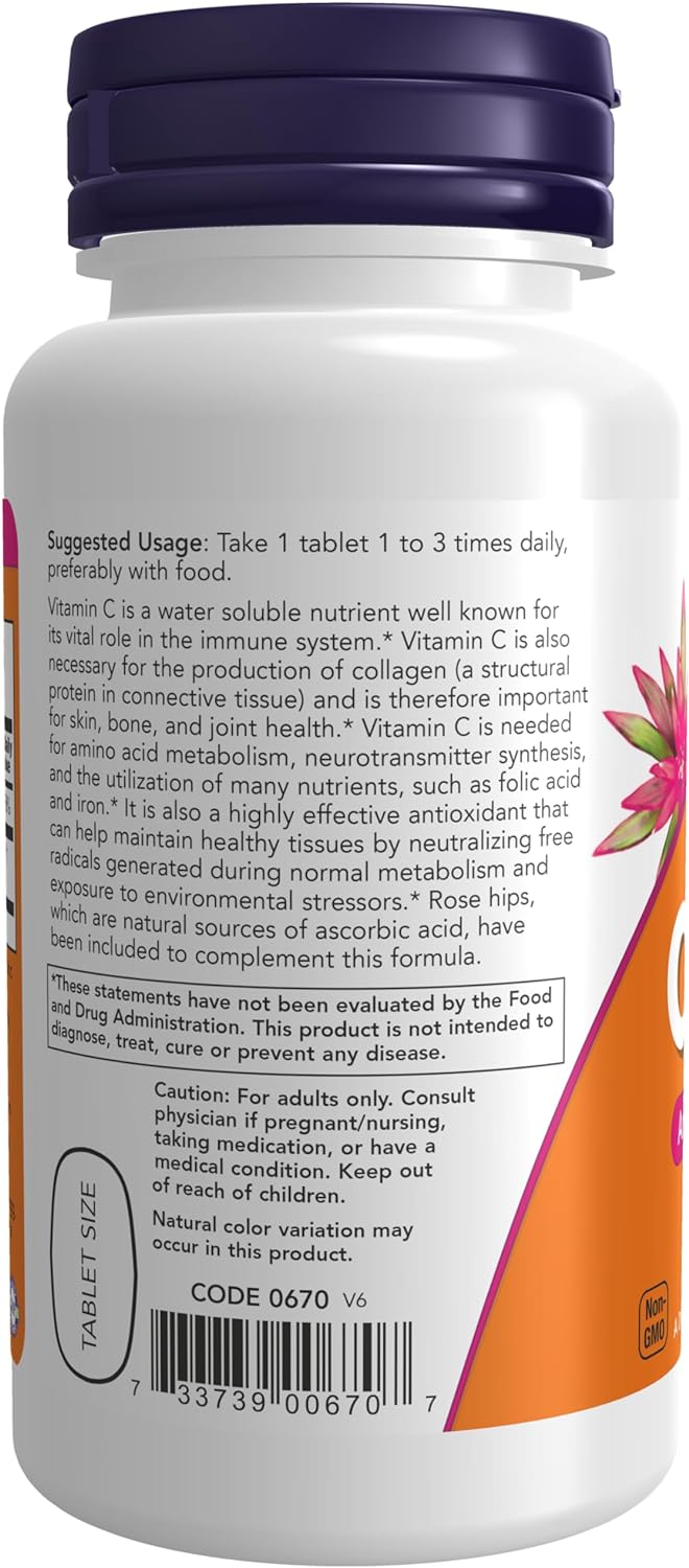 NOW Foods Vitamin C-500, 100 Tablets