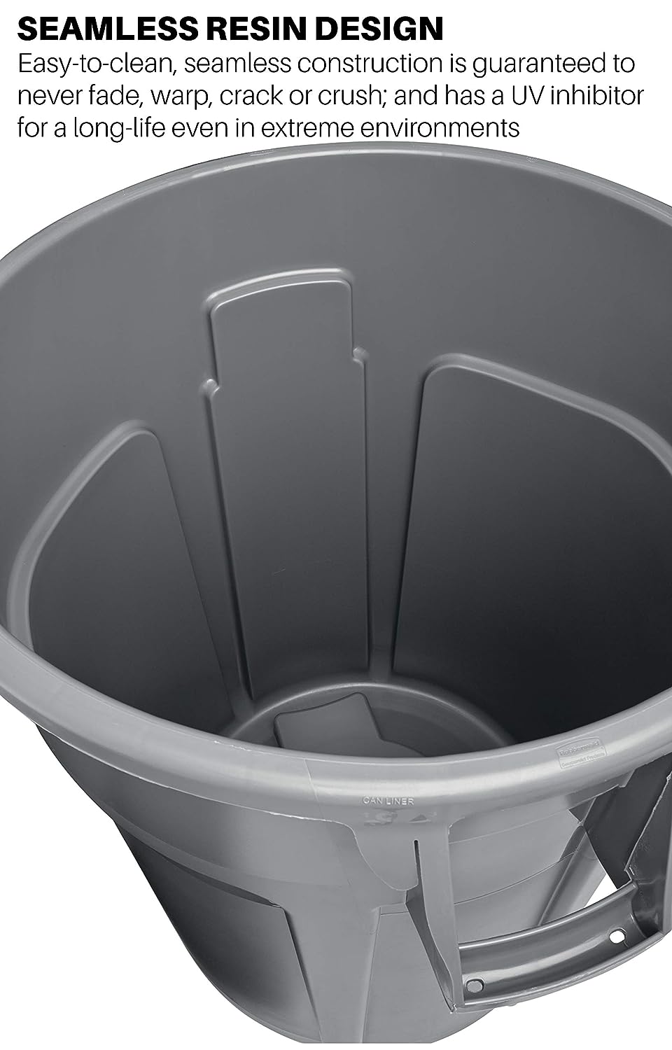 Rubbermaid Commercial Products BRUTE Heavy-Duty Round Trash/Garbage Can, 10-Gallon, Gray, Outdoor Waste Container for Home/Garage/Bathroom/Outdoor/Driveway