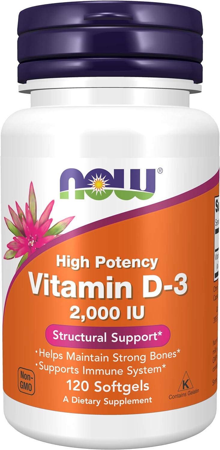 NOW Foods Vitamin D-3, 2000 IU, 120 Softgels