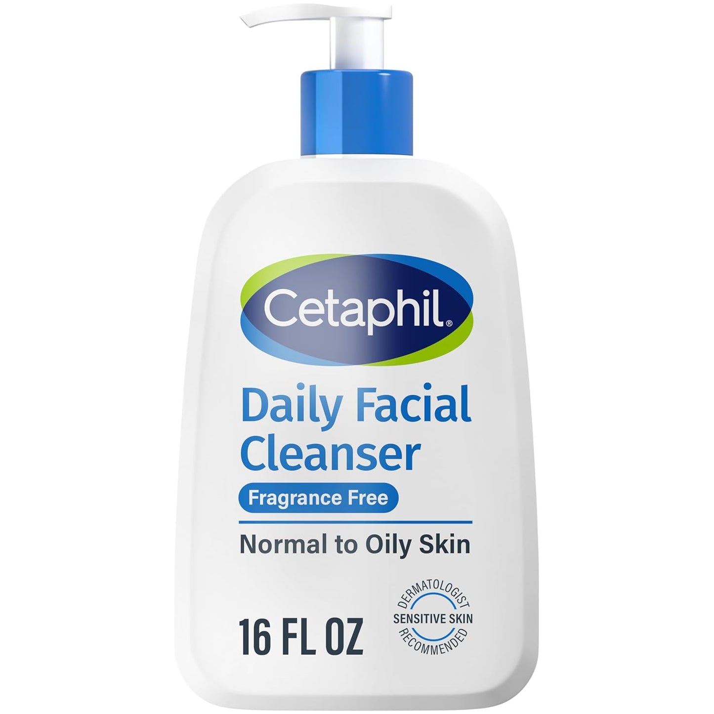 Cetaphil Face Wash, Daily Facial Cleanser for Sensitive, Combination to Oily Skin, 16 Oz, Fragrance Free, Gentle Foaming, Soap Free, Hypoallergenic