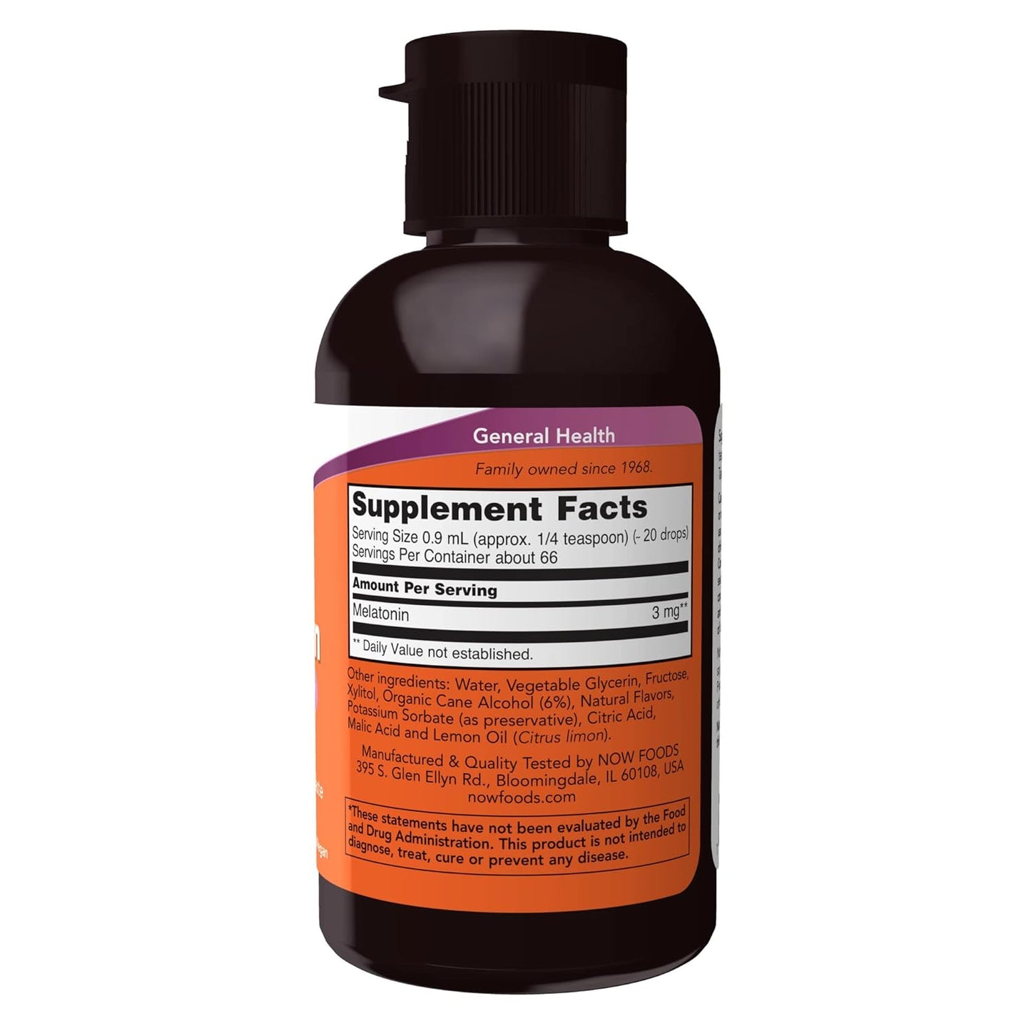 NOW Foods Liquid Melatonin 3 mg, 2 fl. oz.