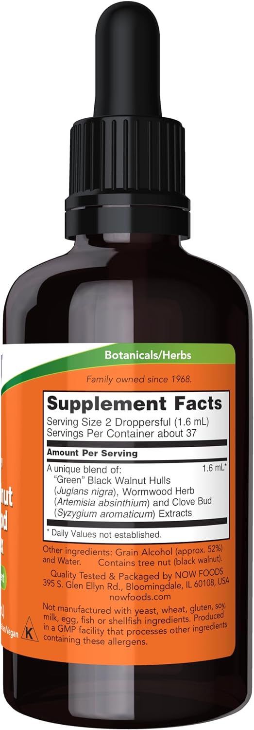 NOW Foods "Green" Black Walnut Wormwood Complex Liquid, 2 fl. oz.