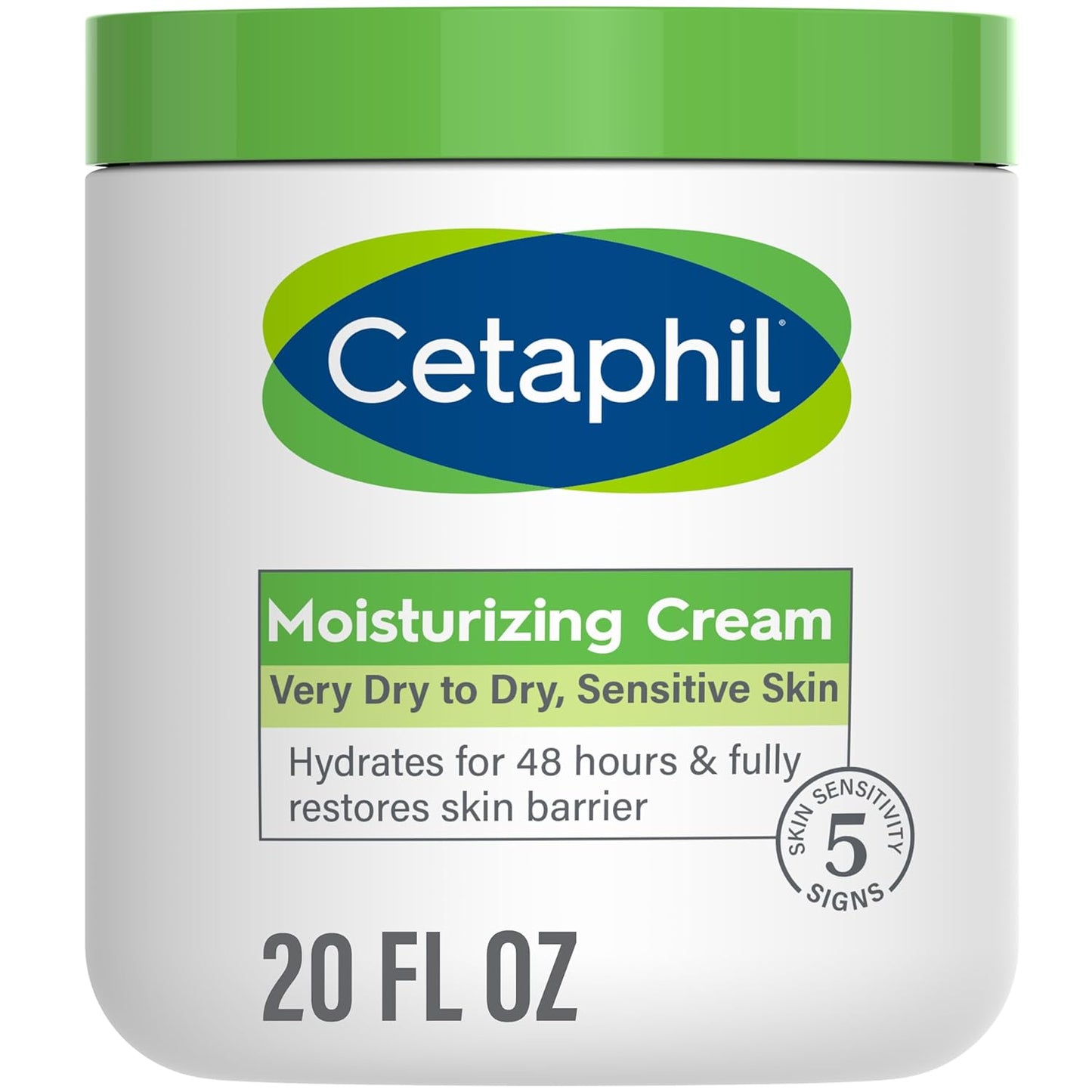 Cetaphil Body Moisturizer, Hydrating Moisturizing Cream for Dry to Very Dry, Sensitive Skin, NEW 20 oz, Fragrance Free, Non-Comedogenic, Non-Greasy