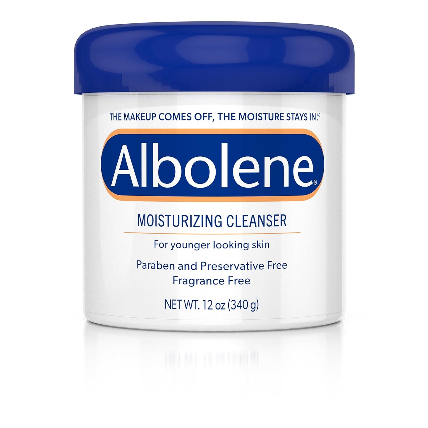 Albolene Face Moisturizer and Makeup Remover, Facial Cleanser and Cleansing Balm, Beta Carotene Fragrance Free Cream, 12 oz