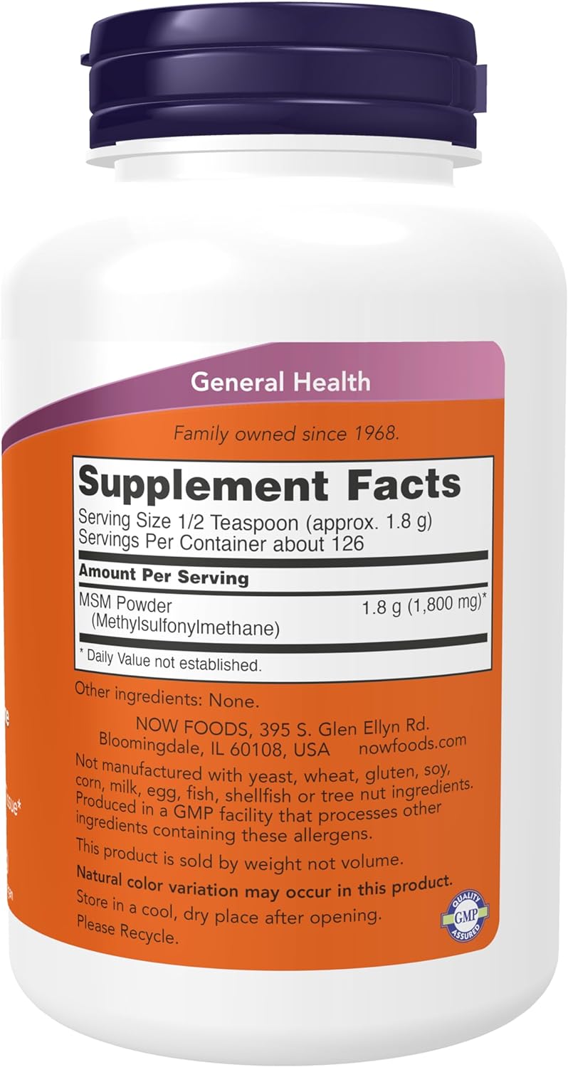 NOW Foods MSM, 1800 mg, 8 oz Powder