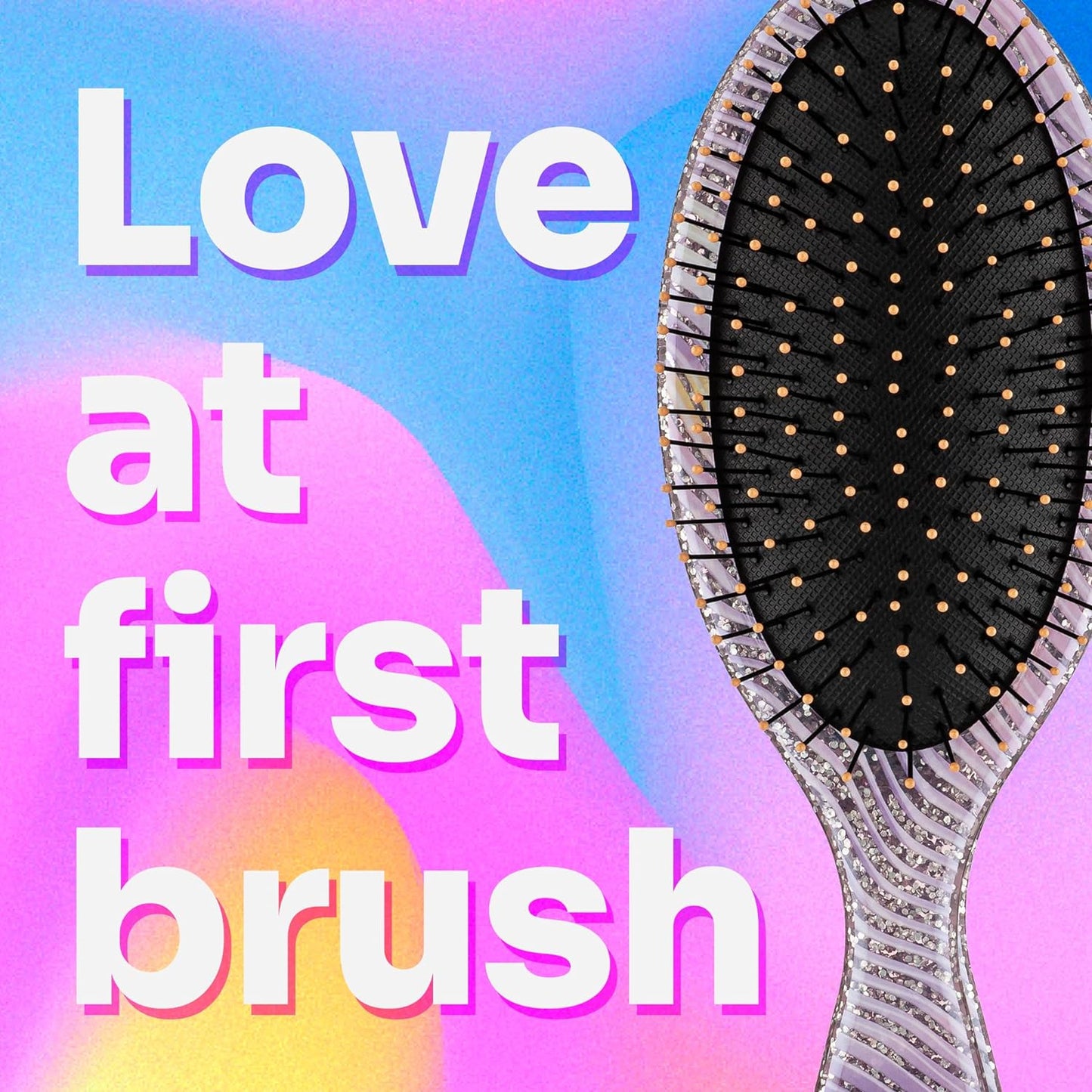 Wet Brush Original Detangling Brush, Purple (Digital Daydream) - Detangler Brush with Soft & Flexible Bristles - Detangling Brush for Curly Hair - Tangle-Free Brush for Straight, Thick, & Wavy Hair