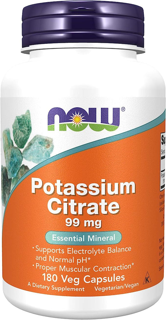 NOW Foods Potassium Citrate, 99 mg, 180 Capsules