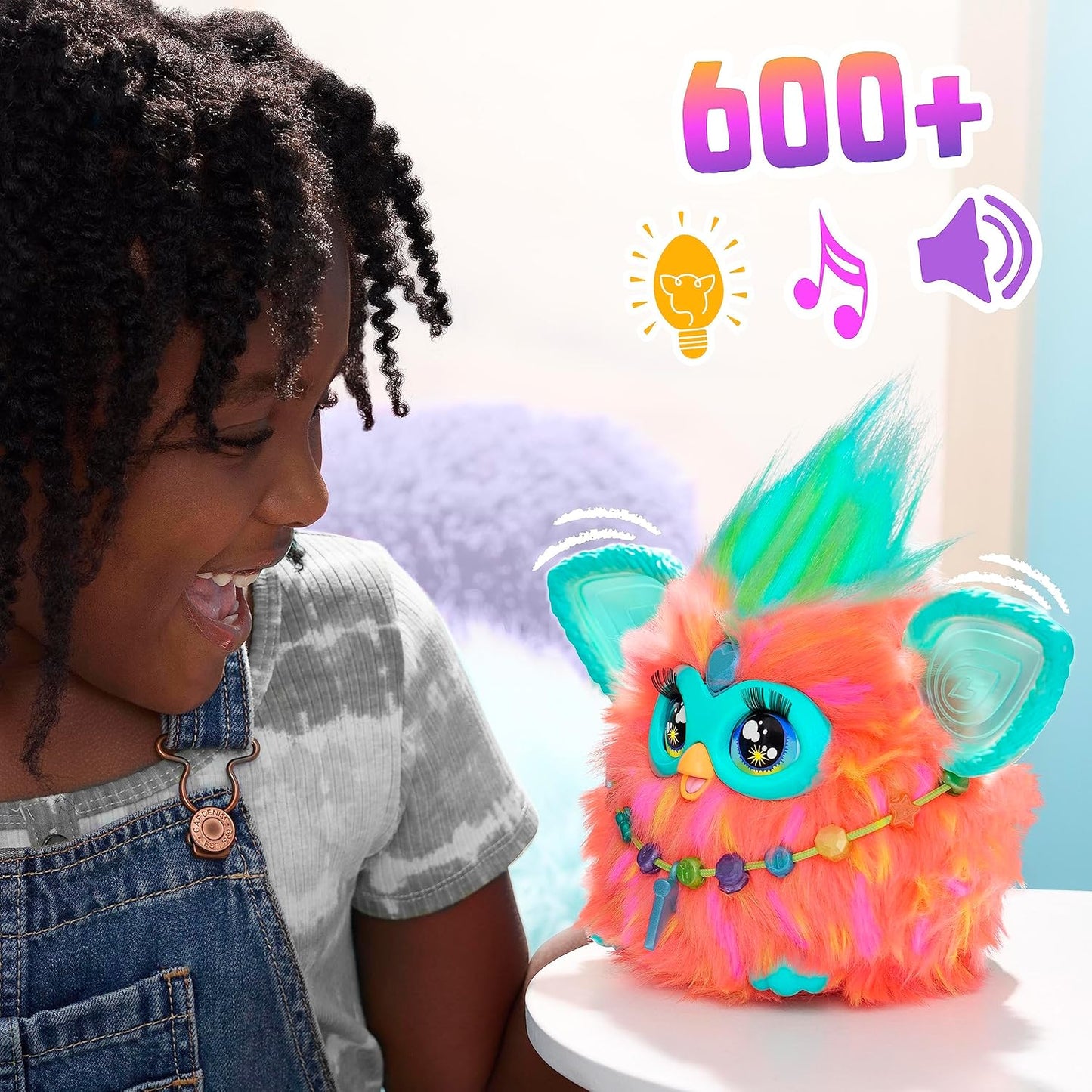 Furby, 15 Fashion Accessories, Interactive Plush Toys for 6 Year Old Girls & Boys & Up, Voice Activated Animatronic