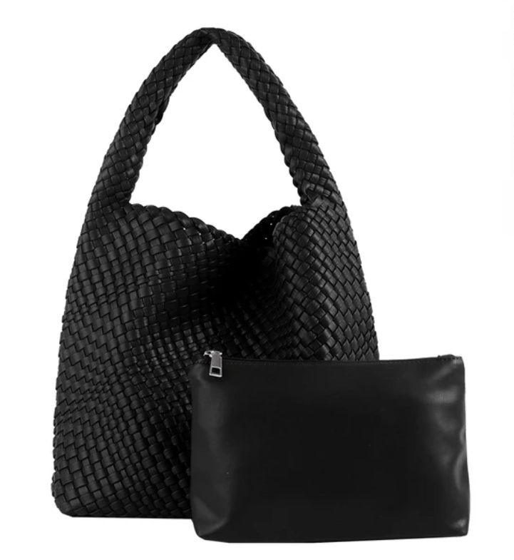 LIKEBAG Fashion Ladies Original Hand Woven Handbag PU Leather Woven Women Large Capacity Tote Bag With Small Bag