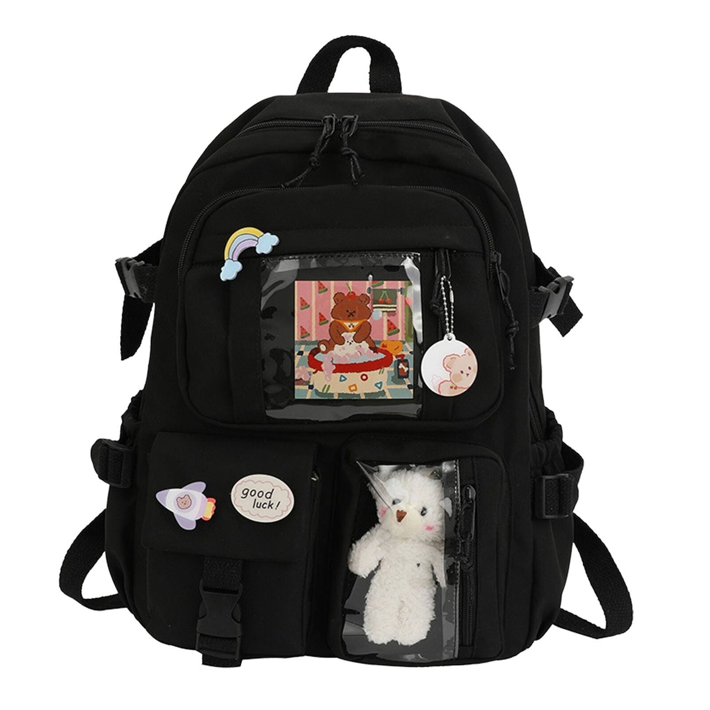 Teens School Backpack Kawaii Cute Bear College Travel Casual Bag for Girls Women