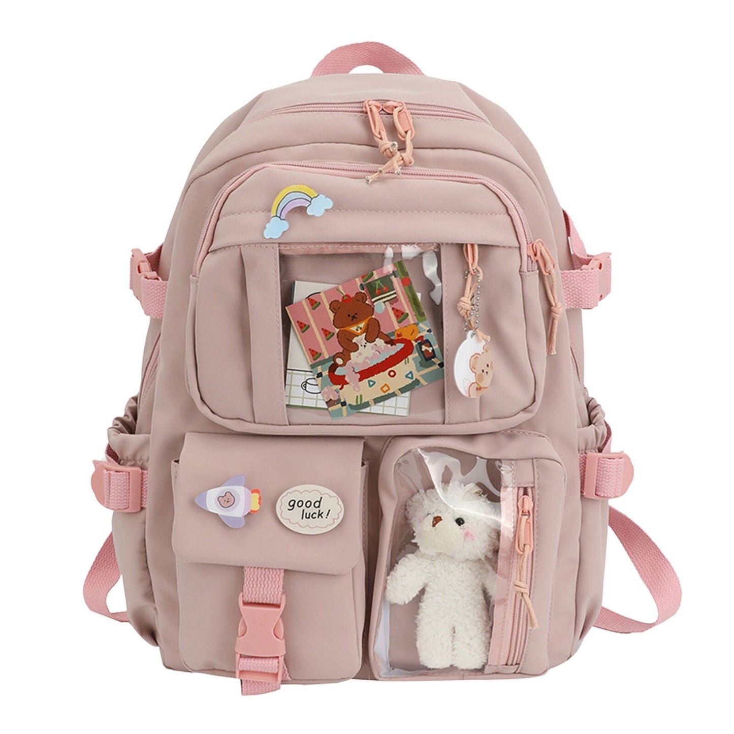 Teens School Backpack Kawaii Cute Bear College Travel Casual Bag for Girls Women