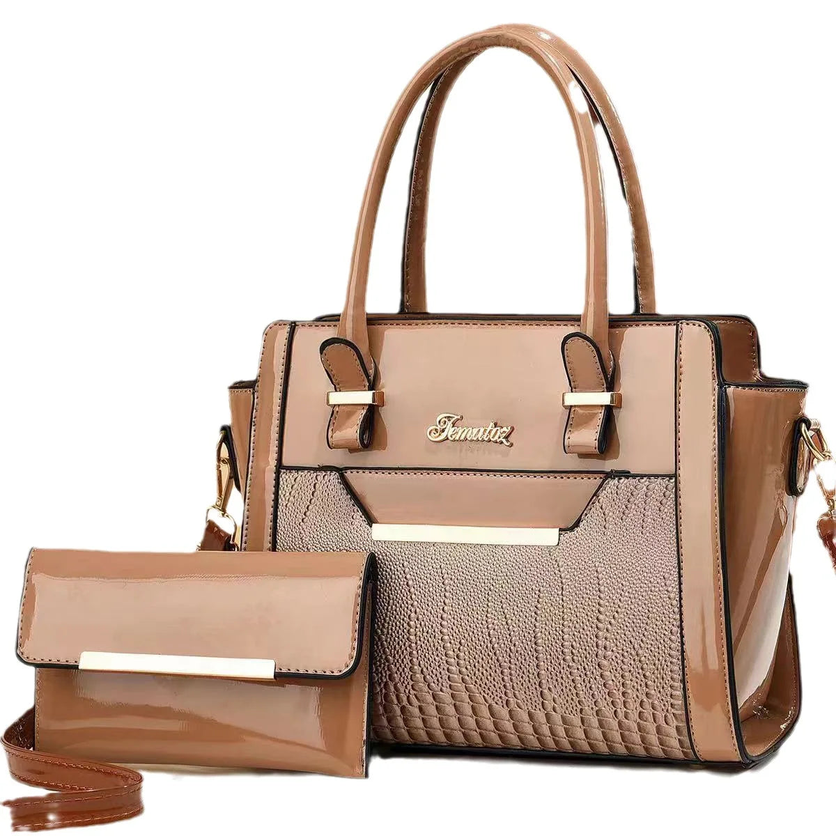 Women Fashion Handbags with large Capacity Crocodile Patterned PU Leather Bag