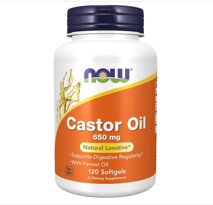 NOW Foods Castor Oil, 650 mg, 120 Softgels