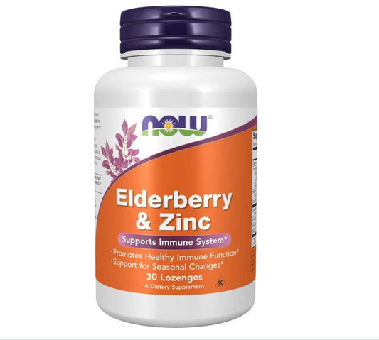 NOW Foods Elderberry & Zinc, 30 Lozenges