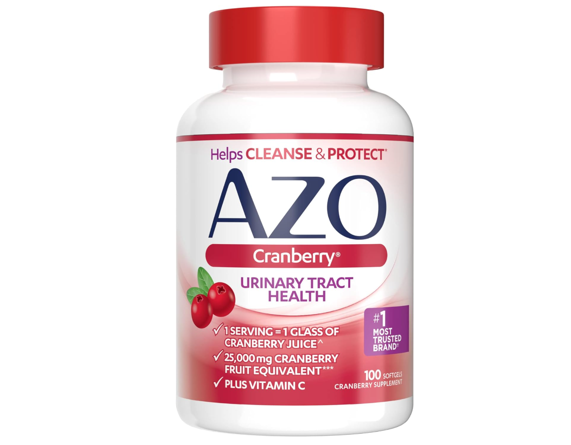 AZO Cranberry Supplement, Made with Concentrated Whole Fruit Cranberry Powder to Help Cleanse and Protect the Urinary Tract*, Sugar Free Cranberry Pills, Non-GMO, Softgels