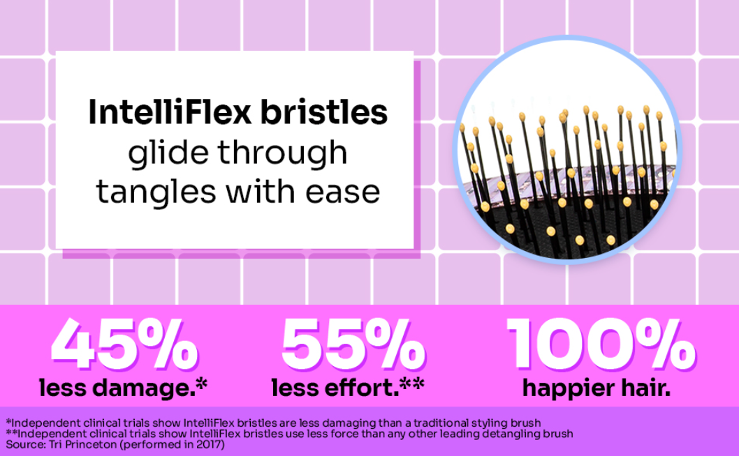 Wet Brush Original Detangling Brush, Purple (Digital Daydream) - Detangler Brush with Soft & Flexible Bristles - Detangling Brush for Curly Hair - Tangle-Free Brush for Straight, Thick, & Wavy Hair