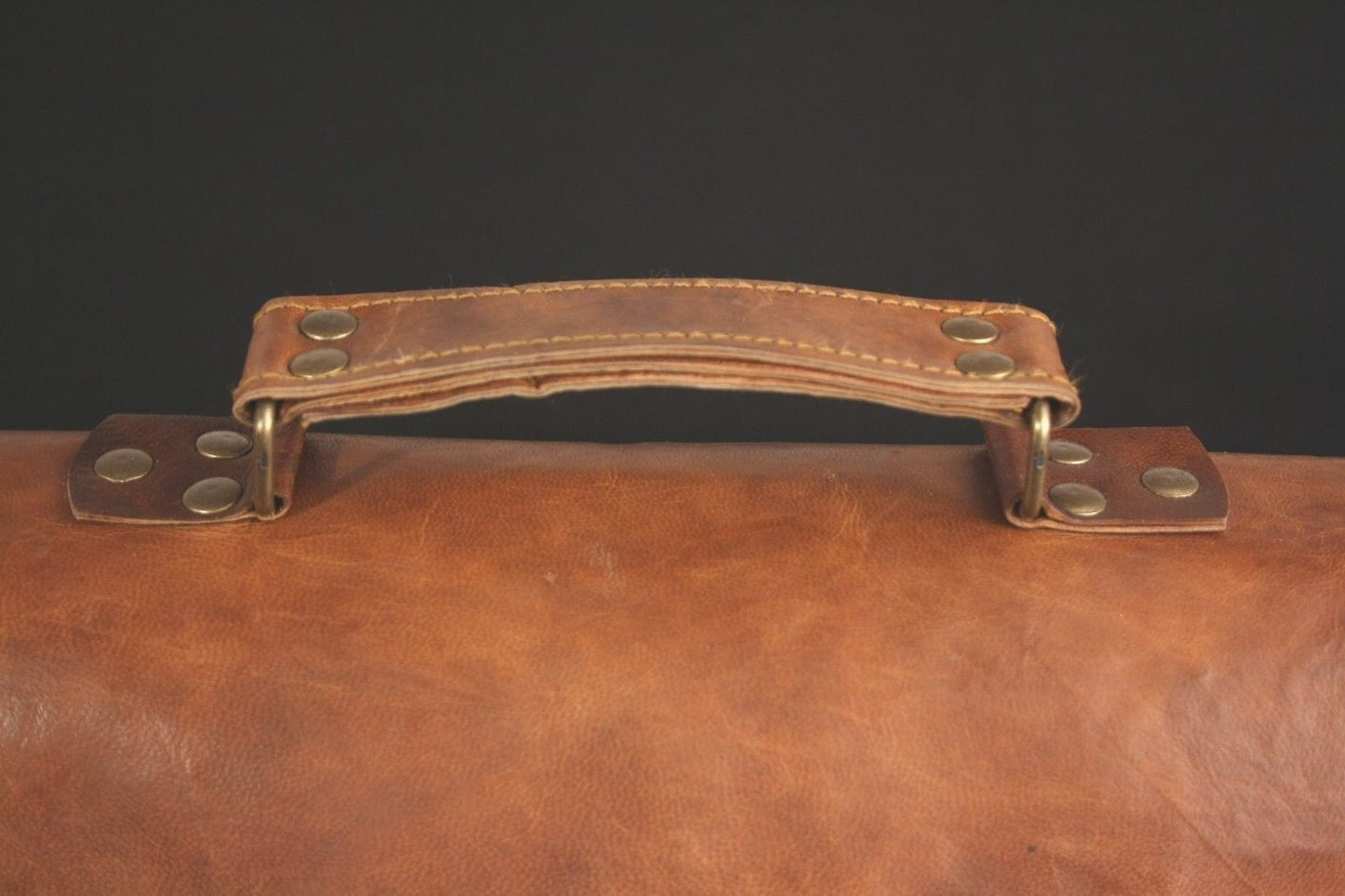 Laptop Bag Men's Genuine Vintage Brown Leather Messenger Shoulder Briefcase