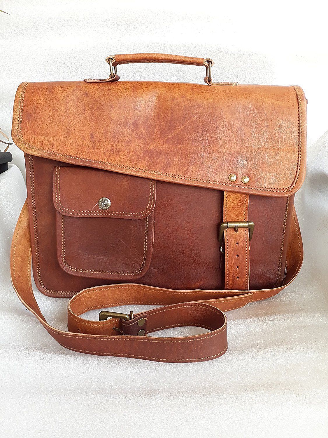 Bag Leather Vintage School Messenger Shoulder Men Satchel S Laptop Briefcase New