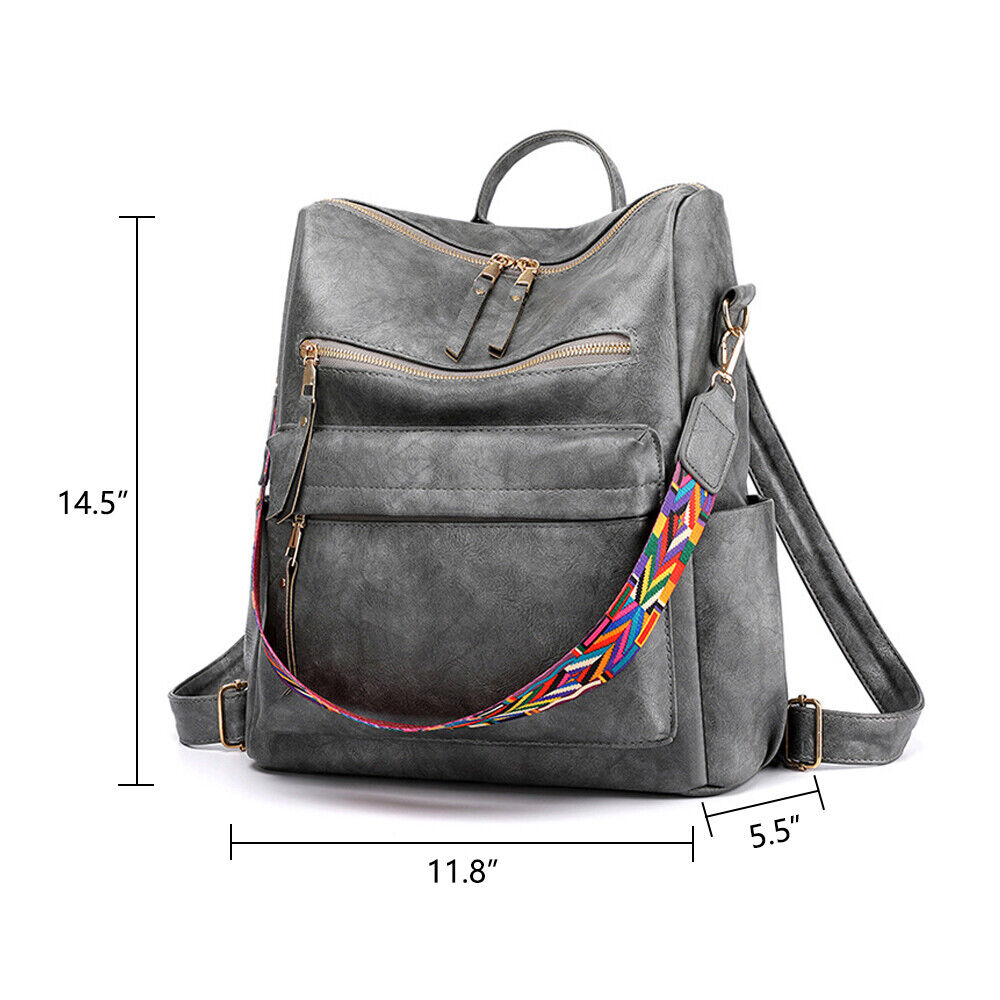 Leather Backpack Purse for Women Designer Large Travel Convertible Shoulder Bag