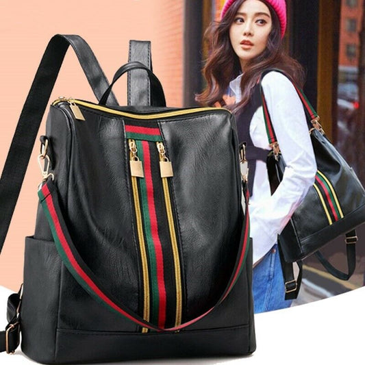 Women's Ladies Leather Backpack Anti-Theft Rucksack Travel Shoulder Bag Satchel