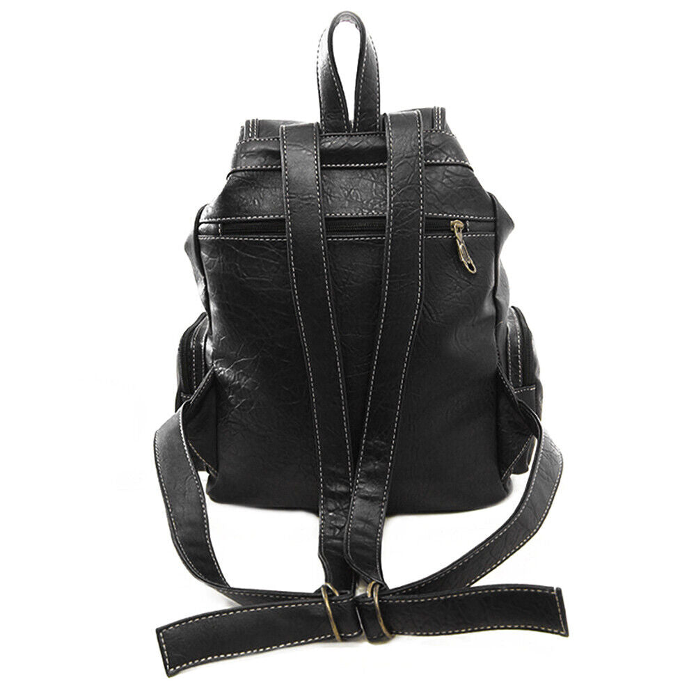 Premium PU Leather Backpack Women Vitange Satchel Rucksack Travel Shoulder Bag