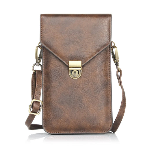 Phone Shoulder Bag, PU Leather Purse Crossbody Cell Phone Bag Multipurpose Cell Phone Shoulder Bag,Mobile Pouch Flip Cover Shoulder Bag