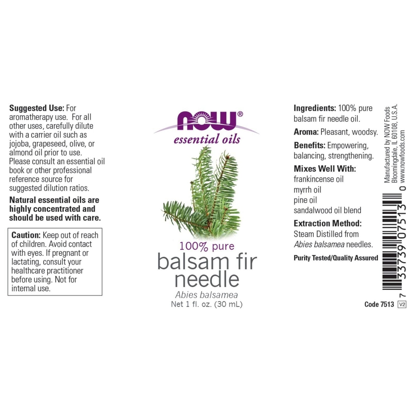 NOW Foods Balsam Fir Needle Oil, 1 fl. oz.