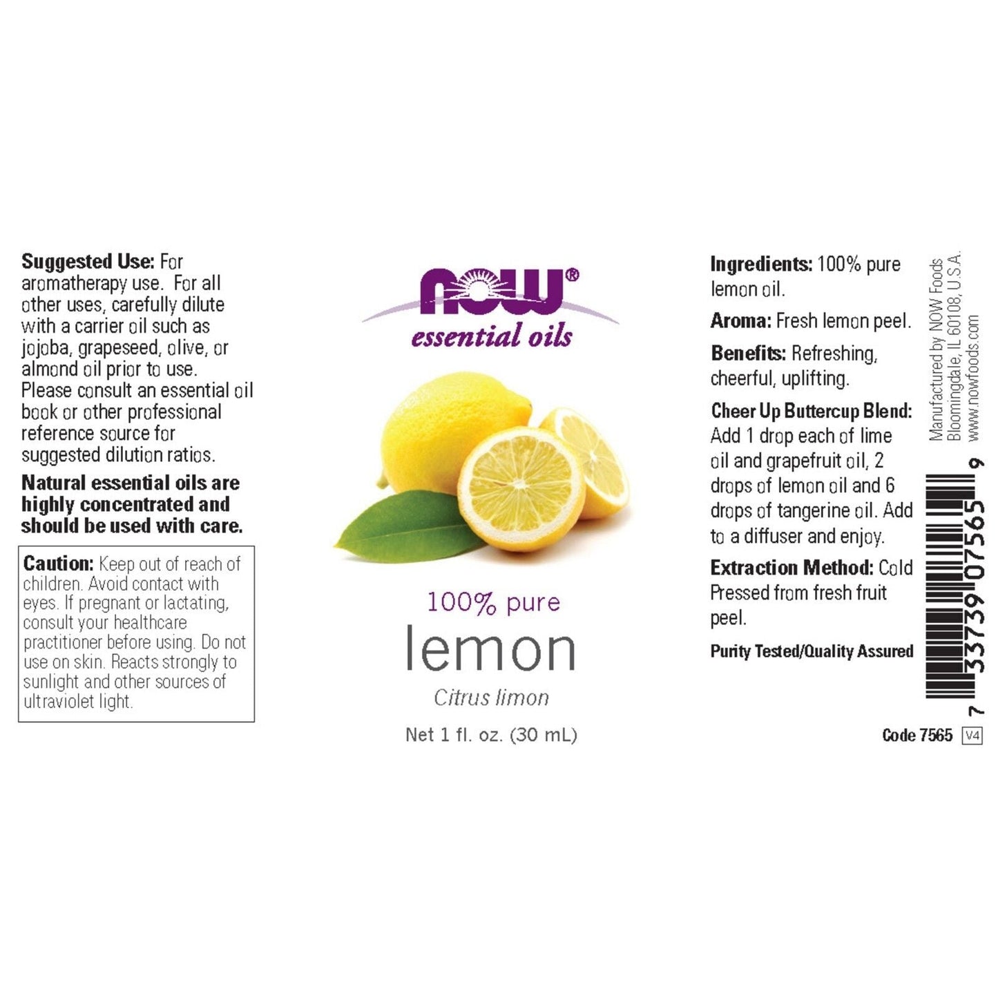 NOW Foods Lemon Oil, 1 fl. oz.