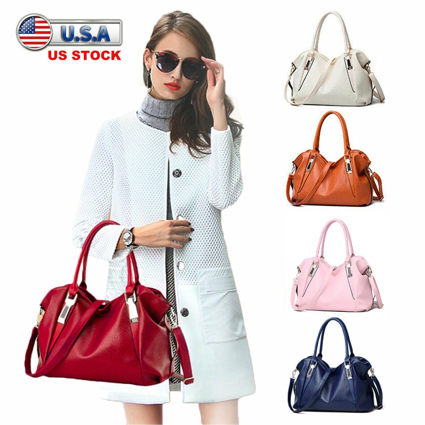 Women Handbag Soft Leather Shoulder Top Handle Crossbody Tote Messenger Satchel