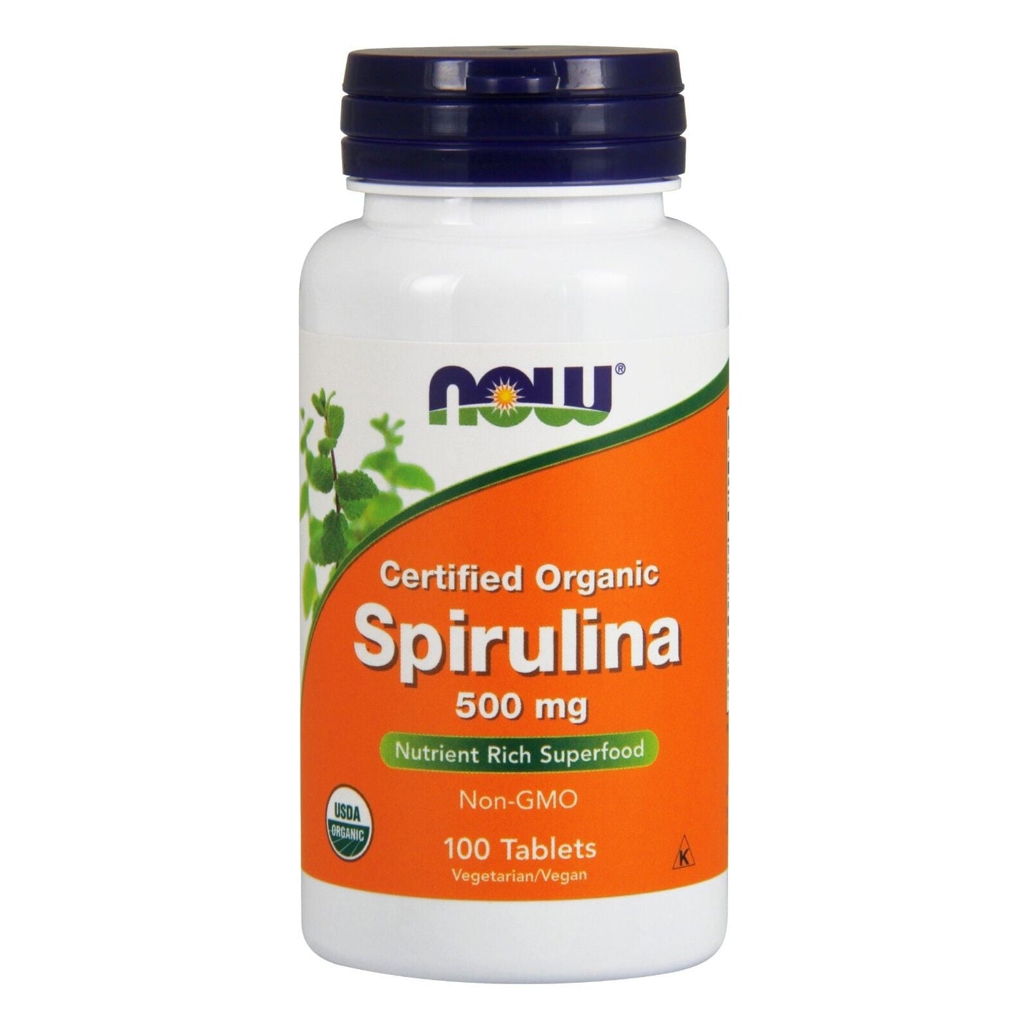 NOW Foods Spirulina, 500 mg, Organic, 100 Tablets