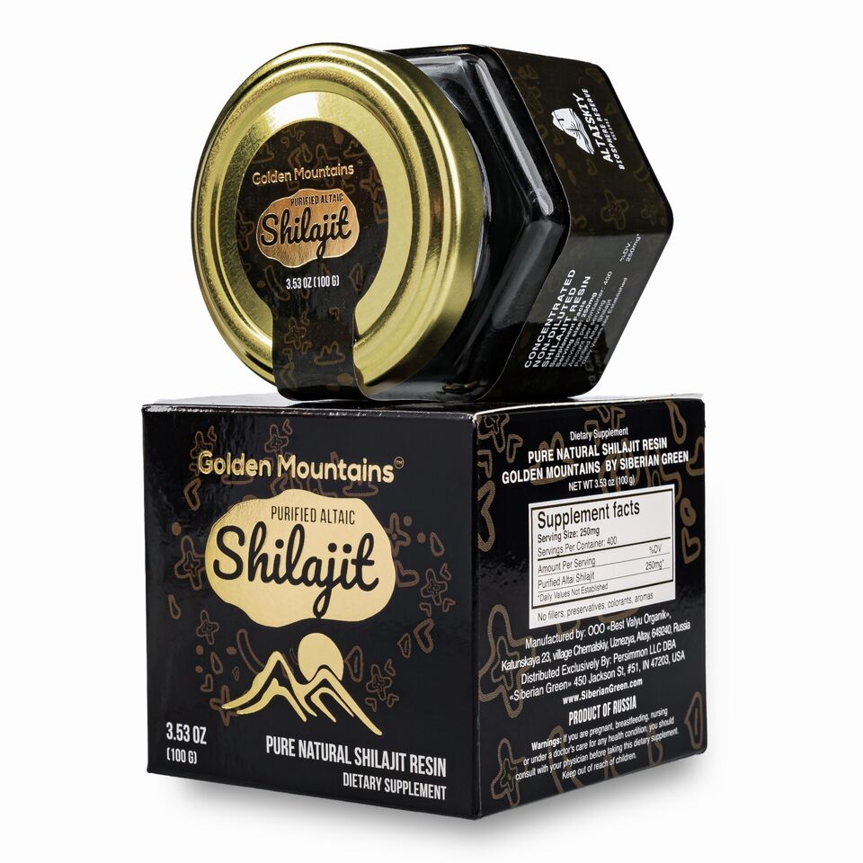 Golden Mountains Shilajit Resin Premium Pure Authentic Siberian Altai 100g