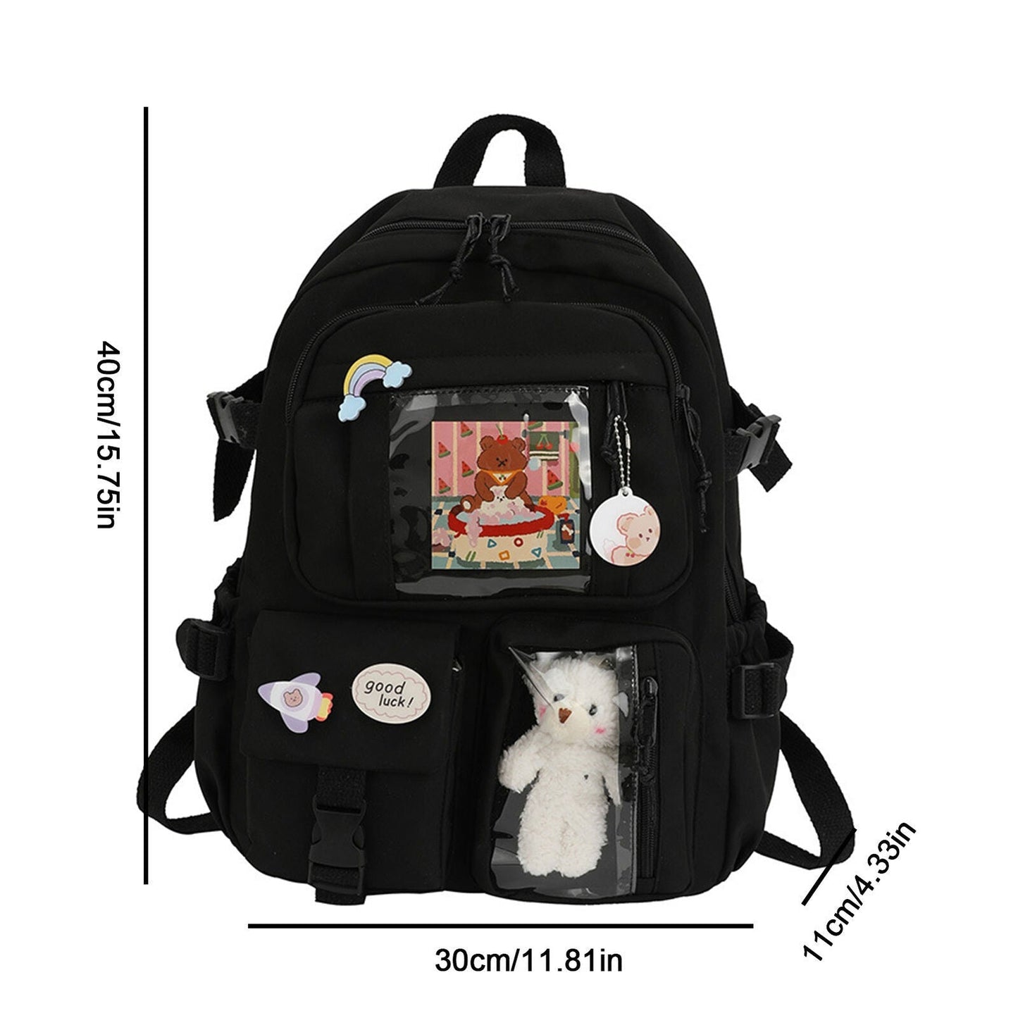 Teens School Backpack Kawaii Cute Bear College Travel Casual Bag for Girls Women